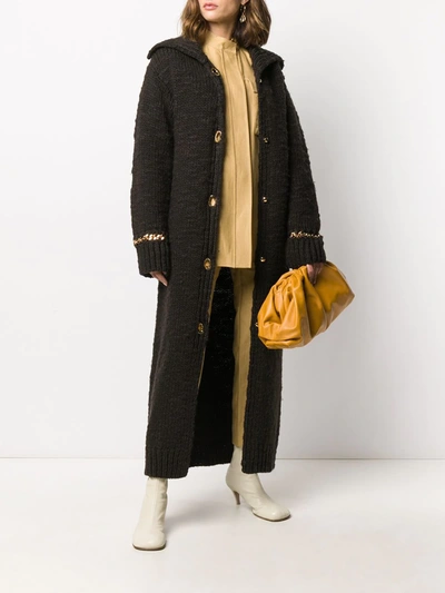 Shop Bottega Veneta Button-front Knitted Cardigan In Brown