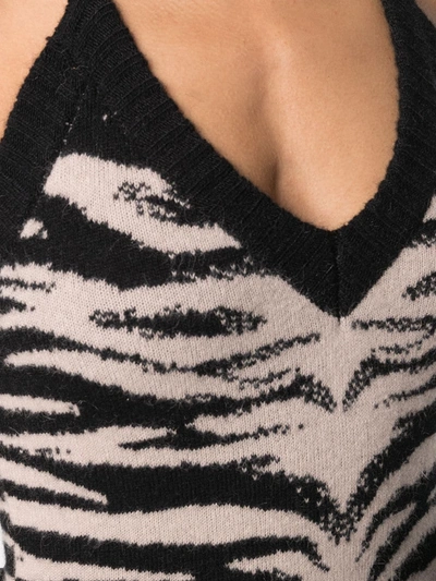 Shop Laneus Knitted Zebra Body In Neutrals