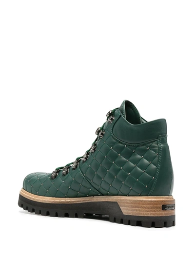 Shop Le Silla St Moritz Leather Trekking Boots In Green