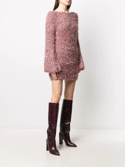 Shop Antonella Rizza Textured V-back Jumper Dress In Pink