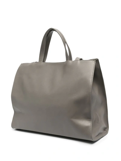 Shop Telfar Large Logo-embossed Tote Bag In Grey