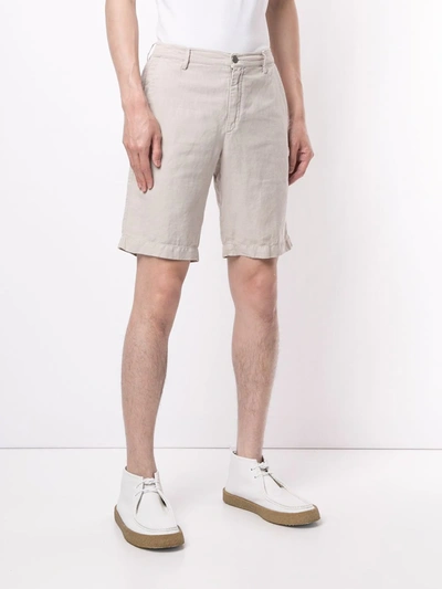 Shop Massimo Alba Vela Linen-cotton Blend Shorts In Brown