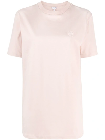 Shop Loewe Embroidered Logo T-shirt In Pink