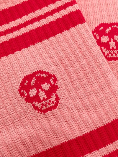 Shop Alexander Mcqueen Skull Motif Sport Socks In Pink