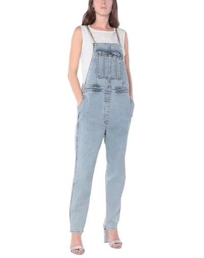 Shop Balmain Overalls In Blue