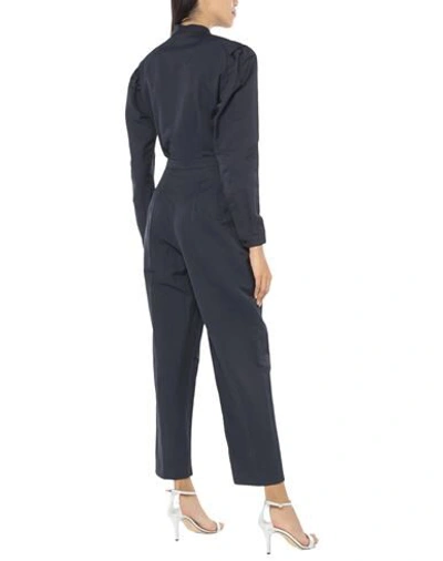Shop Stella Mccartney Woman Jumpsuit Midnight Blue Size 6-8 Polyamide, Cotton, Linen