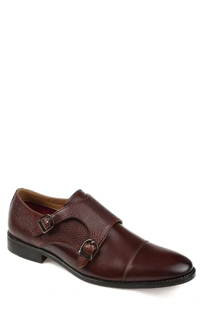 Shop Thomas & Vine Calvin Double Strap Monk Shoe In Brown