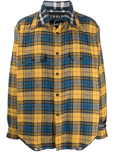 Shop Cool Tm Double Layered Check Shirt In Yellow