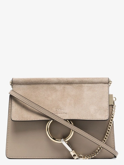 Shop Chloé Grey Faye Mini Leather Cross Body Bag