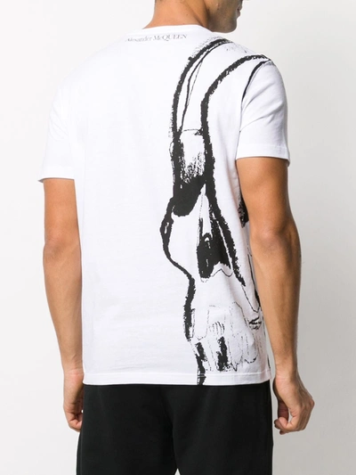 Shop Alexander Mcqueen Skull Print Cotton T-shirt In White