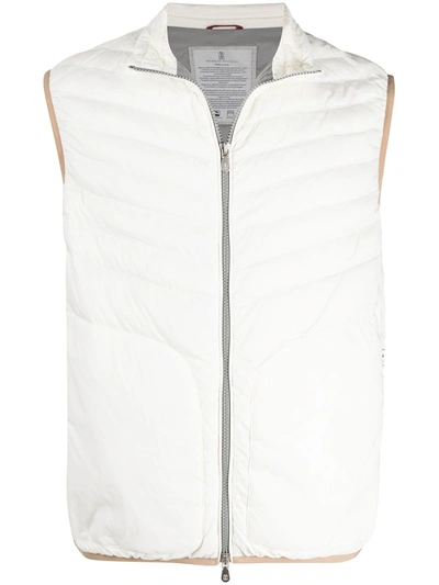 Shop Brunello Cucinelli Nulon Padded Gilet Jacket In White