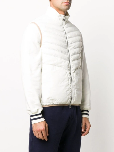 Shop Brunello Cucinelli Nulon Padded Gilet Jacket In White