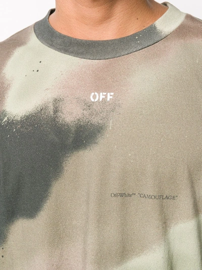 Shop Off-white Cotton Camouflage T-shirt