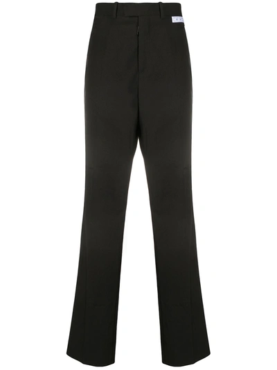 Shop Off-white Wool Logo Patch Trousers