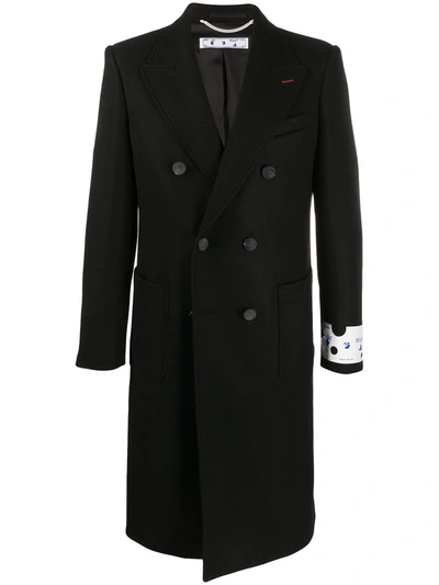 Shop Off-white Wool Coat In Black