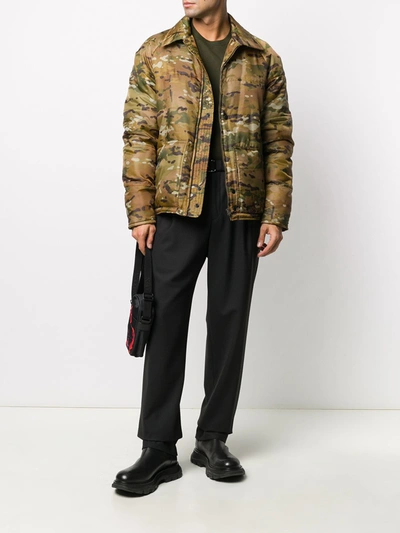 Shop Junya Watanabe Wool Camouflage Print Jacket
