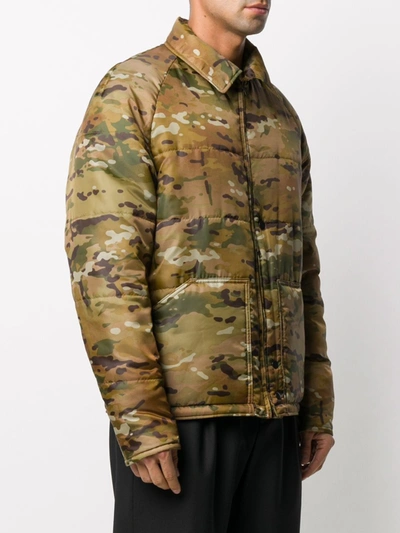 Shop Junya Watanabe Wool Camouflage Print Jacket