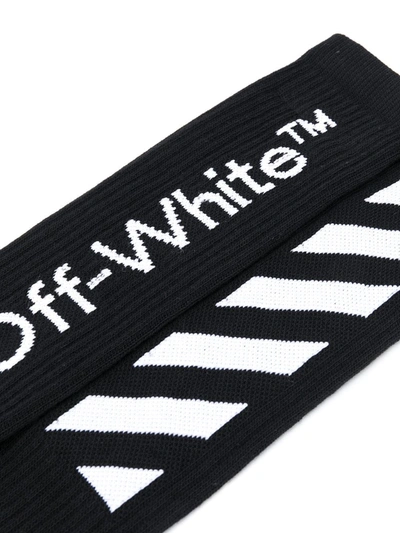 Shop Off-white Cotton Socks In Black