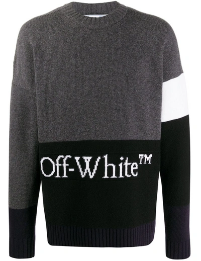 Shop Off-white Logo Wool Sweater In Black