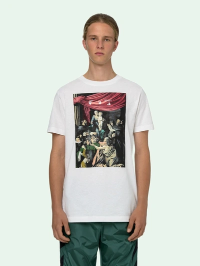 Shop Off-white Cotton Caravaggio Prnt T-shirt In White