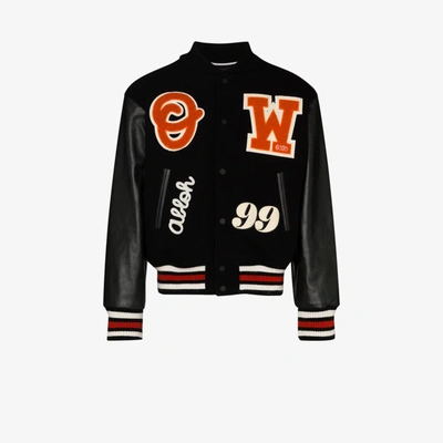 Shop Off-white Leather Jacket In Black