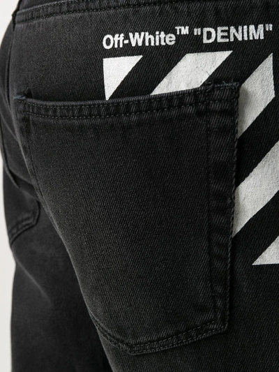Shop Off-white Cotton Slim Jeans In Black