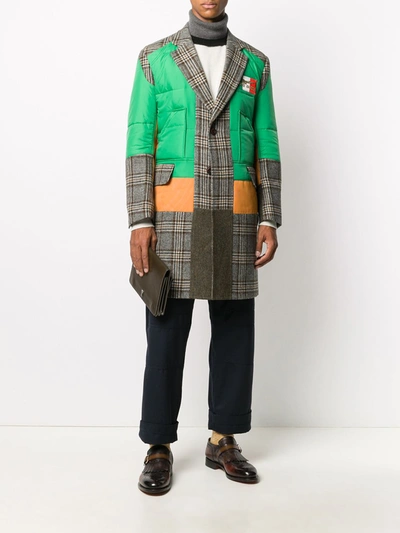 Shop Junya Watanabe Wool Breasted Coat In Green