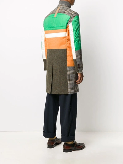 Shop Junya Watanabe Wool Breasted Coat In Green