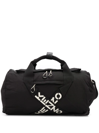 Shop Kenzo Logo Travel Bag In Black