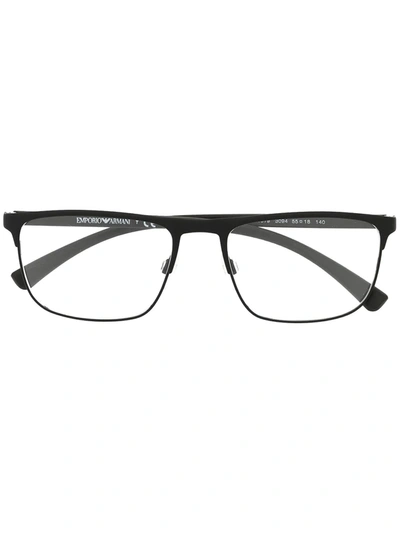 Shop Emporio Armani Square Frame Glasses In Black