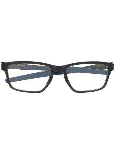 Shop Oakley Metalink Rectangle-frame Glasses In Grey