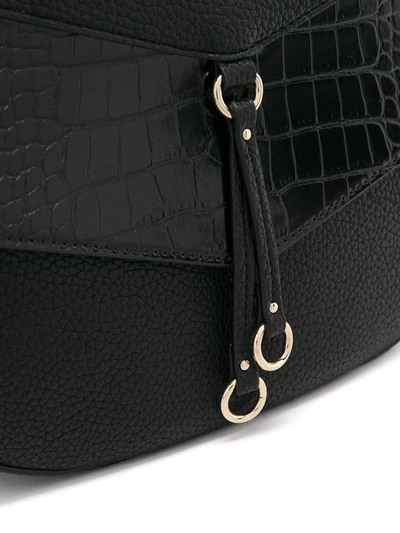 Shop Love Moschino Contrast Panel Logo Plaque Satchel Bag In Black
