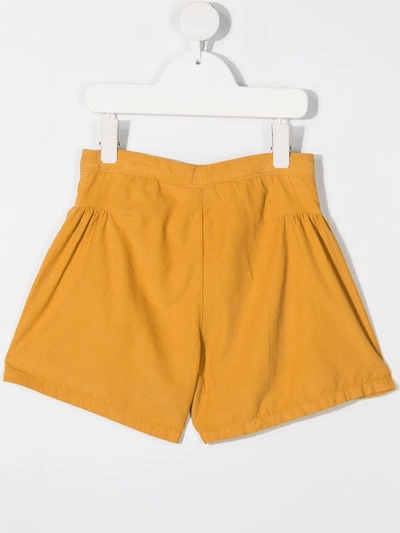 Shop Knot High-rise Corduroy Shorts In Yellow