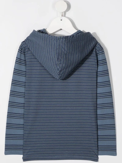 Shop Knot Chikaku Buru Striped Hooded Sweatshirt In Blue
