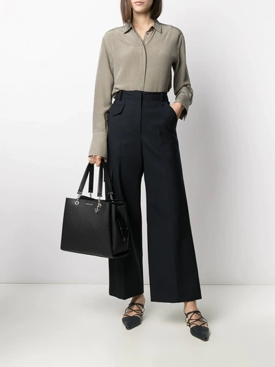 Emporio Armani Pebbled-effect Logo-plaque Tote Bag In Black