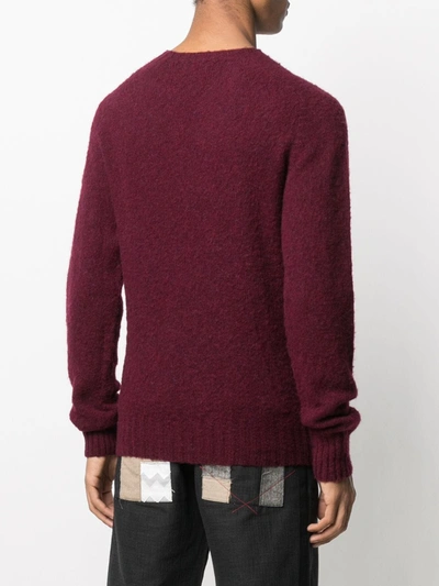 Shop Ymc You Must Create Ribbed-knit Crew Neck Jumper In Red
