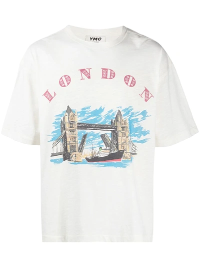 Shop Ymc You Must Create London Crew-neck T-shirt In White