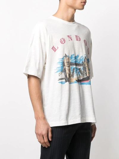 Shop Ymc You Must Create London Crew-neck T-shirt In White