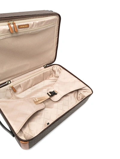 Michael Kors Monogram Logo Print Suitcase In Brown
