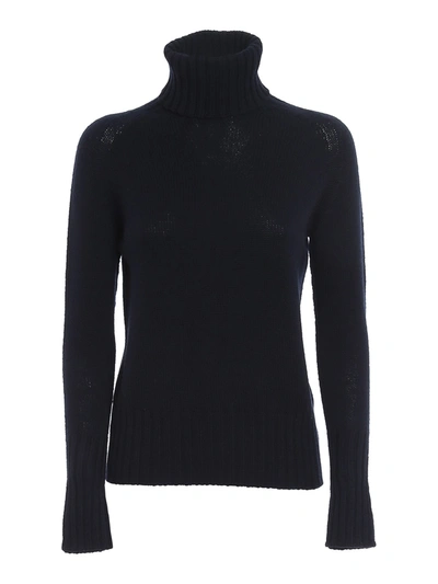 Drumohr Merino Wool Turtleneck Jumper In Blue