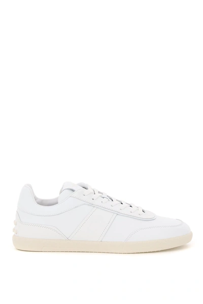 Shop Tod's Multicolour Leather Sneakers In Bianco