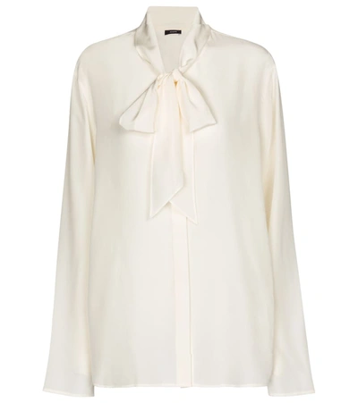 Shop Joseph Branca Silk Crêpe Blouse In White