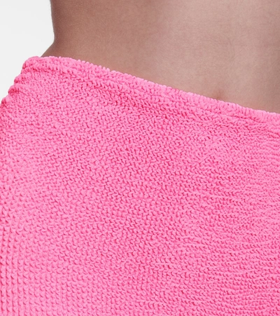Shop Hunza G Seersucker Miniskirt In Pink