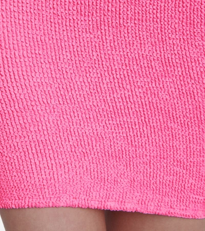 Shop Hunza G Seersucker Miniskirt In Pink