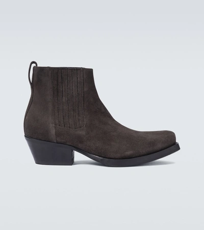 Shop Our Legacy Suede Cuban Boots In Brown