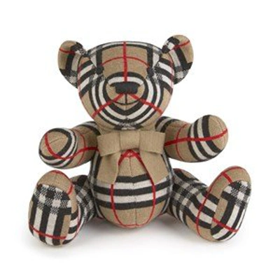 Shop Burberry Beige Thomas Checked Teddy Bear