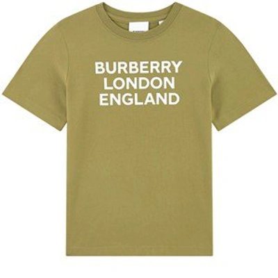 Shop Burberry Green Logo T-shirt