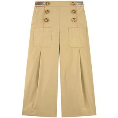 Shop Burberry Beige Sailor Trousers