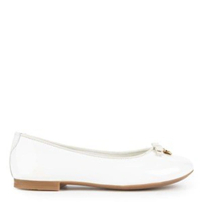 Shop Dolce & Gabbana White Bow Ballerina Flats