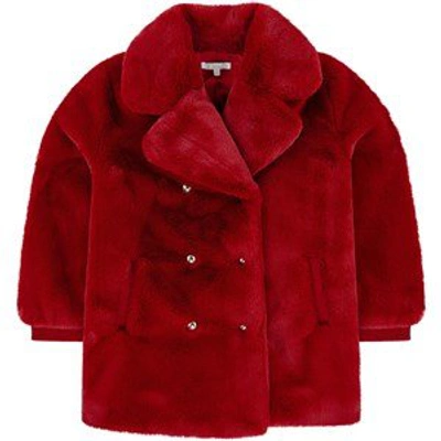 Shop Chloé Red Faux Fur Coat